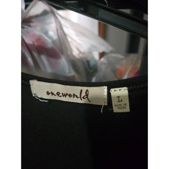 One World Womens Ruffled Tie-Dye Open Front Cardigan Size Large Witchy Grunge - Picture 3 of 8